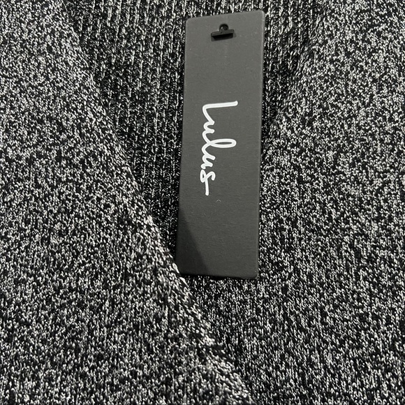 Lulu’s Black and Silver Lure Wrap Sweater Top Medium - Picture 8 of 8